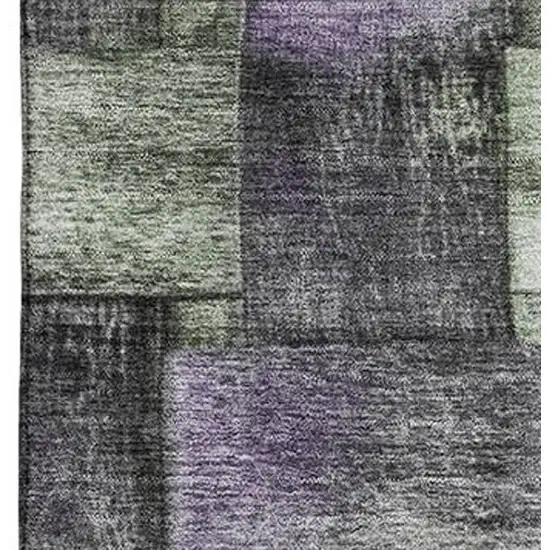 Sage And Lavender Striped Washable Area Rug With UV Protection Photo 3