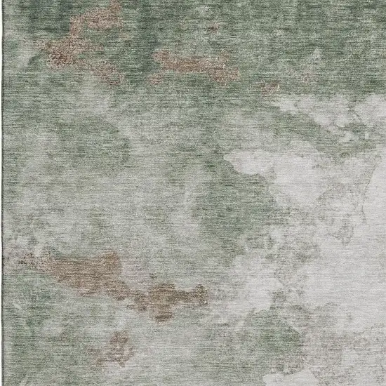 Sage And Linen Abstract Washable Area Rug With UV Protection Photo 3
