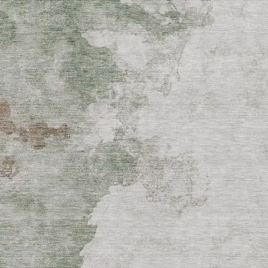 Sage And Linen Abstract Washable Area Rug With UV Protection Photo 3