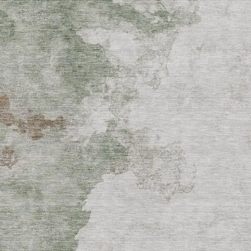 Sage And Linen Abstract Washable Area Rug With UV Protection Photo 3
