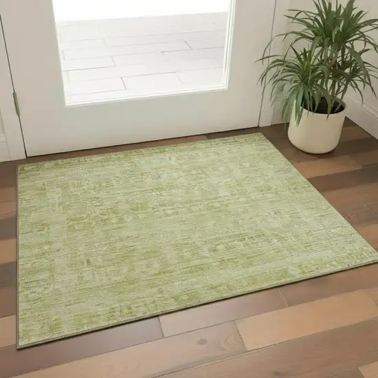 Sage And Mint Green Oriental Washable Area Rug With UV Protection Photo 2