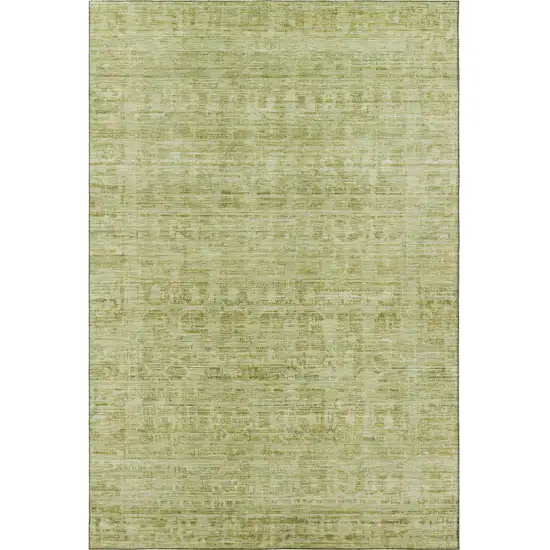 Sage And Mint Green Oriental Washable Area Rug With UV Protection Photo 2