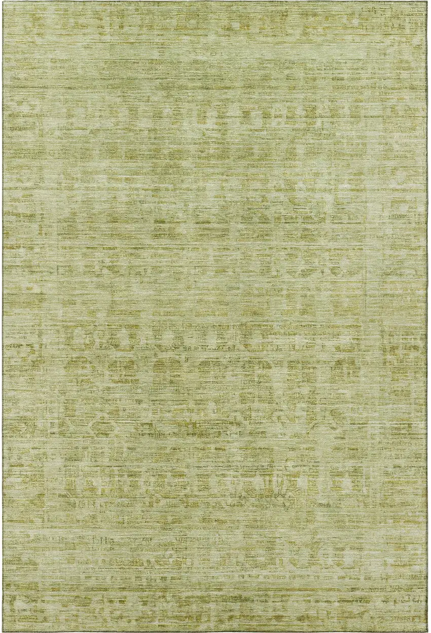 Sage And Mint Green Oriental Washable Area Rug With UV Protection Photo 2