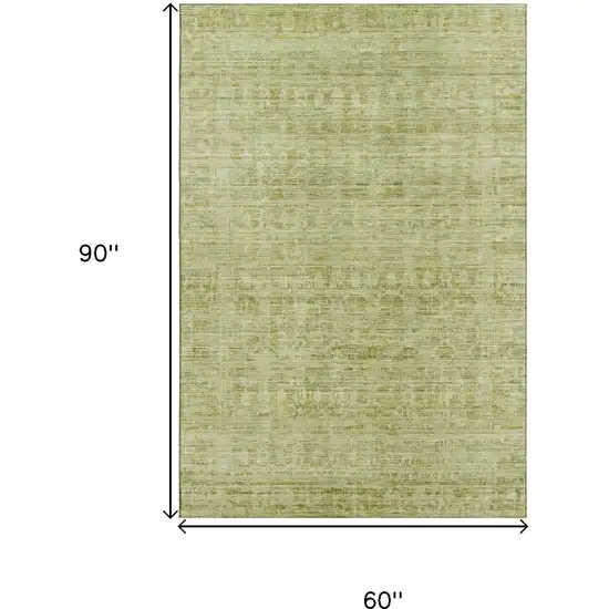 Sage And Mint Green Oriental Washable Area Rug With UV Protection Photo 9