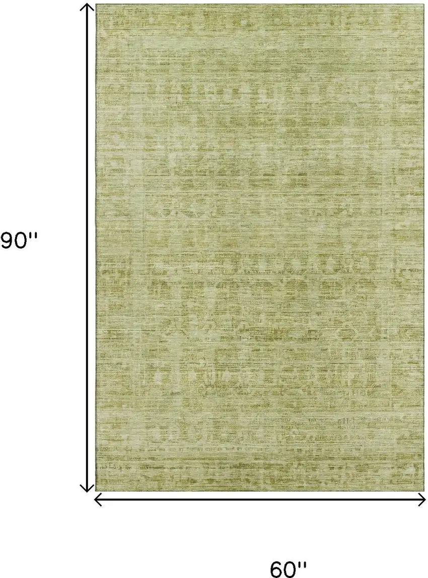 Sage And Mint Green Oriental Washable Area Rug With UV Protection Photo 9