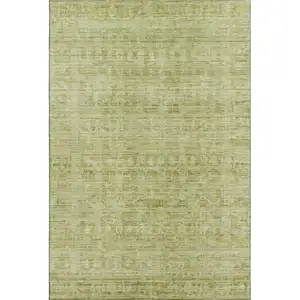 Photo of Sage And Mint Green Oriental Washable Area Rug With UV Protection