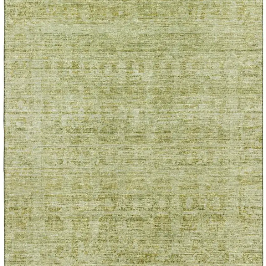 Sage And Mint Green Oriental Washable Area Rug With UV Protection Photo 3