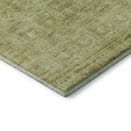 Sage And Mint Green Oriental Washable Area Rug With UV Protection Photo 8