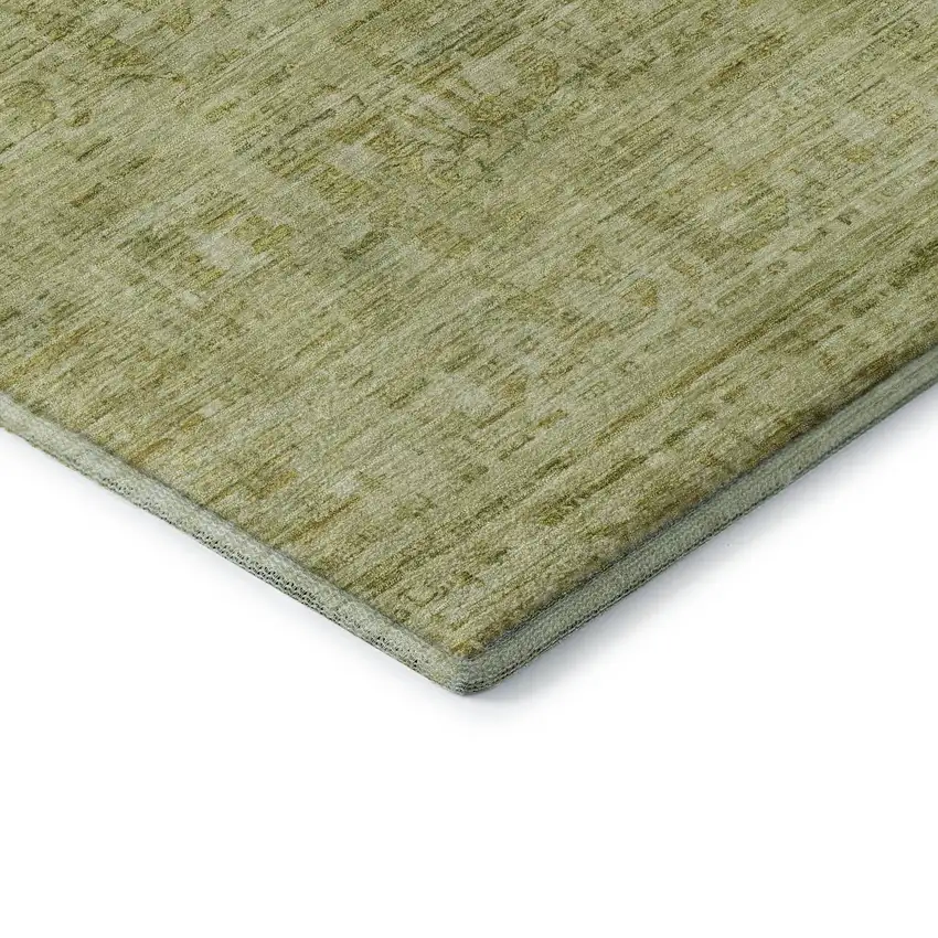 Sage And Mint Green Oriental Washable Area Rug With UV Protection Photo 8