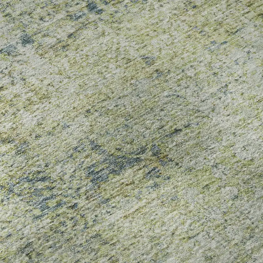 Sage And Olive Green Abstract Washable Area Rug With UV Protection Photo 8