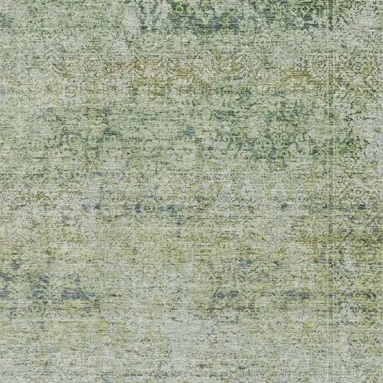 Sage And Olive Green Abstract Washable Area Rug With UV Protection Photo 3