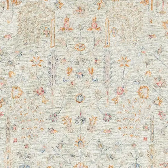 Sage And Orange Wool Abstract Hand Tufted Square Rug Photo 4