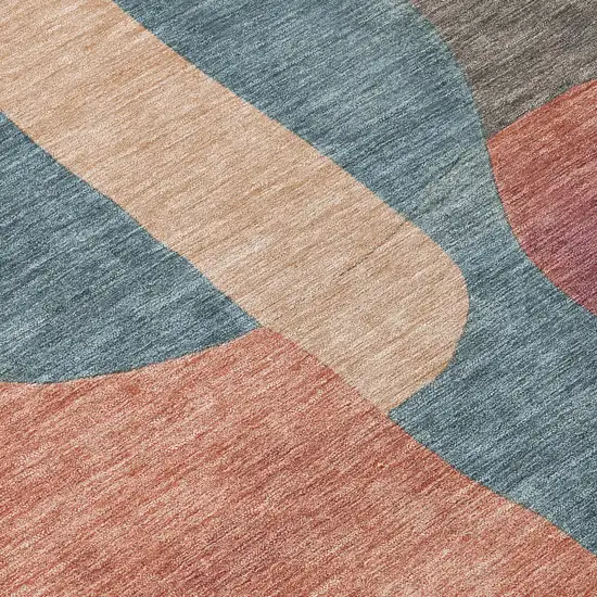 Sage And Pale Aqua Abstract Washable Indoor Outdoor Area Rug Photo 8