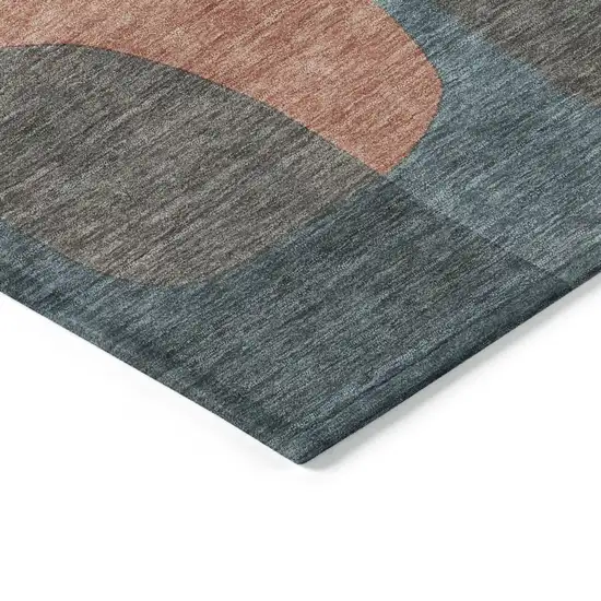 Sage And Pale Aqua Abstract Washable Indoor Outdoor Area Rug Photo 6