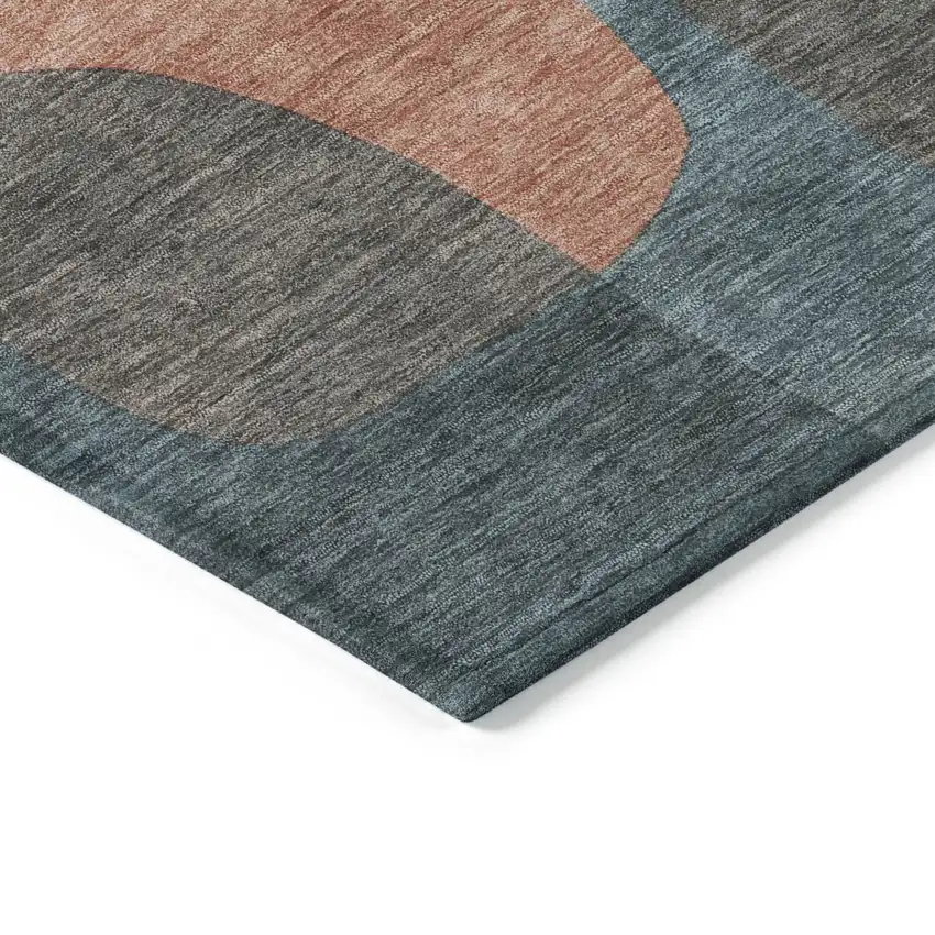 Sage And Pale Aqua Abstract Washable Indoor Outdoor Area Rug Photo 6