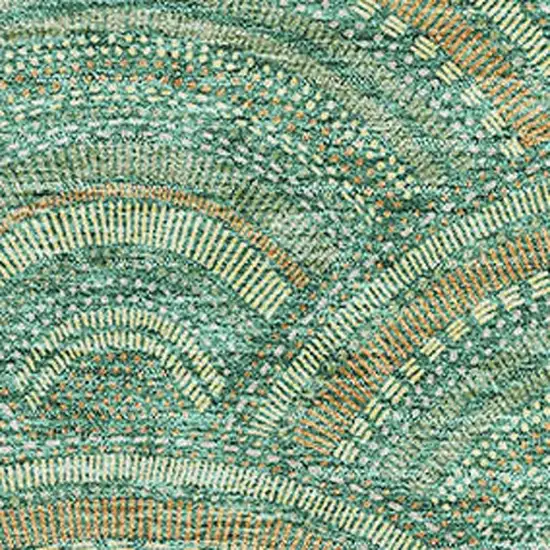 Sage And Peach Geometric Washable Area Rug With UV Protection Photo 2