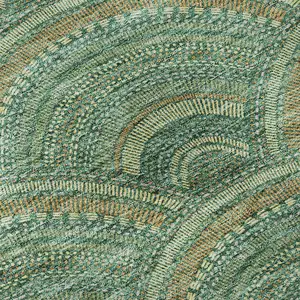 Photo of Sage And Peach Geometric Washable Area Rug With UV Protection