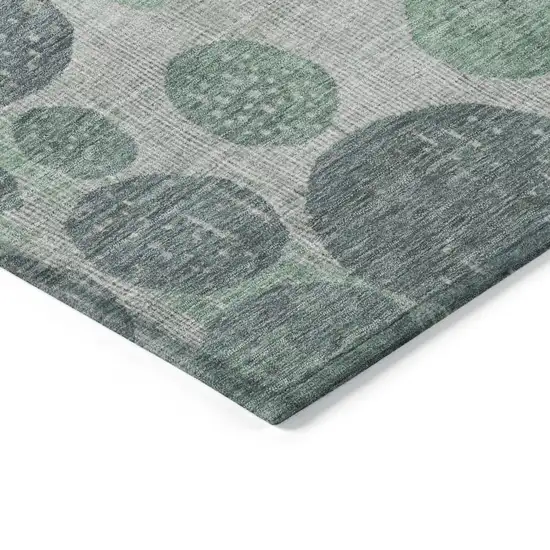 Sage And Pink Geometric Washable Indoor Outdoor Area Rug Photo 9