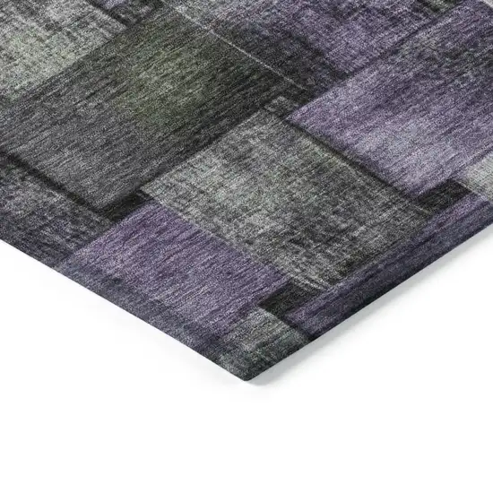 Sage And Purple Striped Washable Indoor Outdoor Area Rug Photo 9