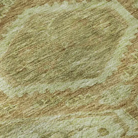 Sage And Salmon Floral Washable Area Rug With UV Protection Photo 9