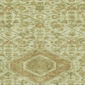Photo of Sage And Salmon Floral Washable Area Rug With UV Protection