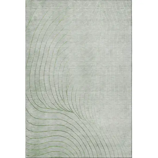 Sage And Silver Abstract Washable Area Rug With UV Protection Photo 4