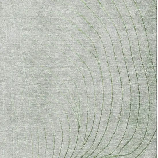 Sage And Silver Abstract Washable Area Rug With UV Protection Photo 3