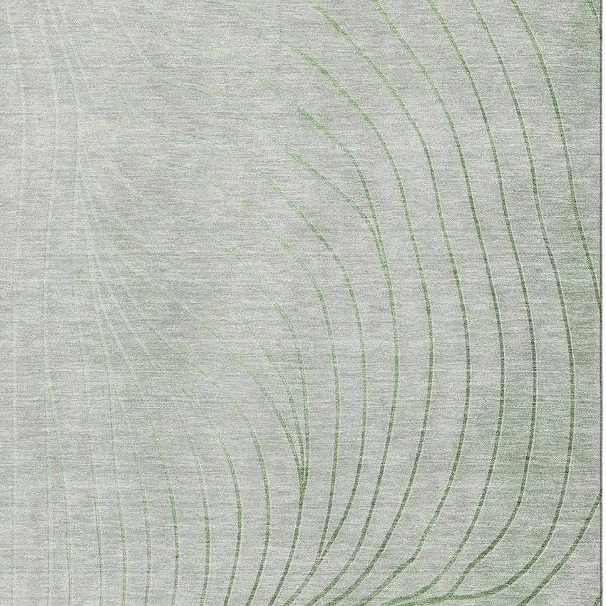 Sage And Silver Abstract Washable Area Rug With UV Protection Photo 3