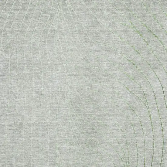 Sage And Silver Abstract Washable Area Rug With UV Protection Photo 3