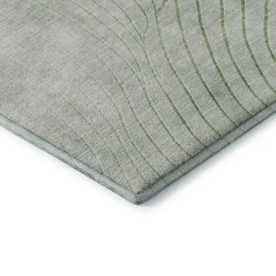 Sage And Silver Abstract Washable Area Rug With UV Protection Photo 7