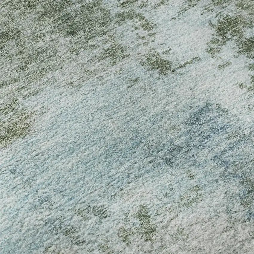 Sage And Sky Blue Abstract Washable Area Rug With UV Protection Photo 8