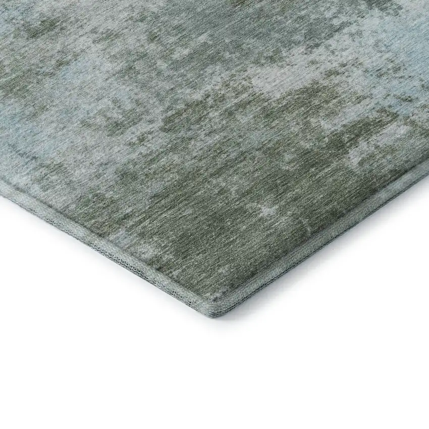 Sage And Sky Blue Abstract Washable Area Rug With UV Protection Photo 6