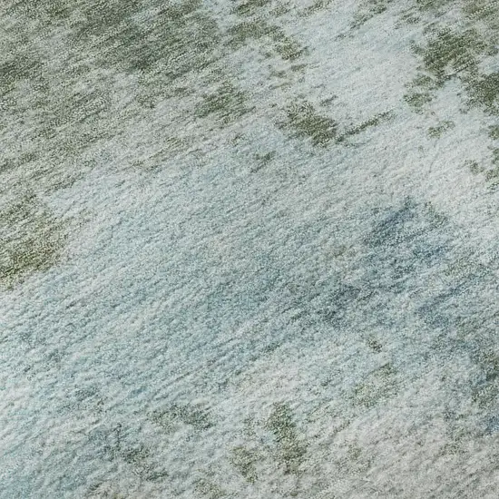 Sage And Sky Blue Abstract Washable Area Rug With UV Protection Photo 8