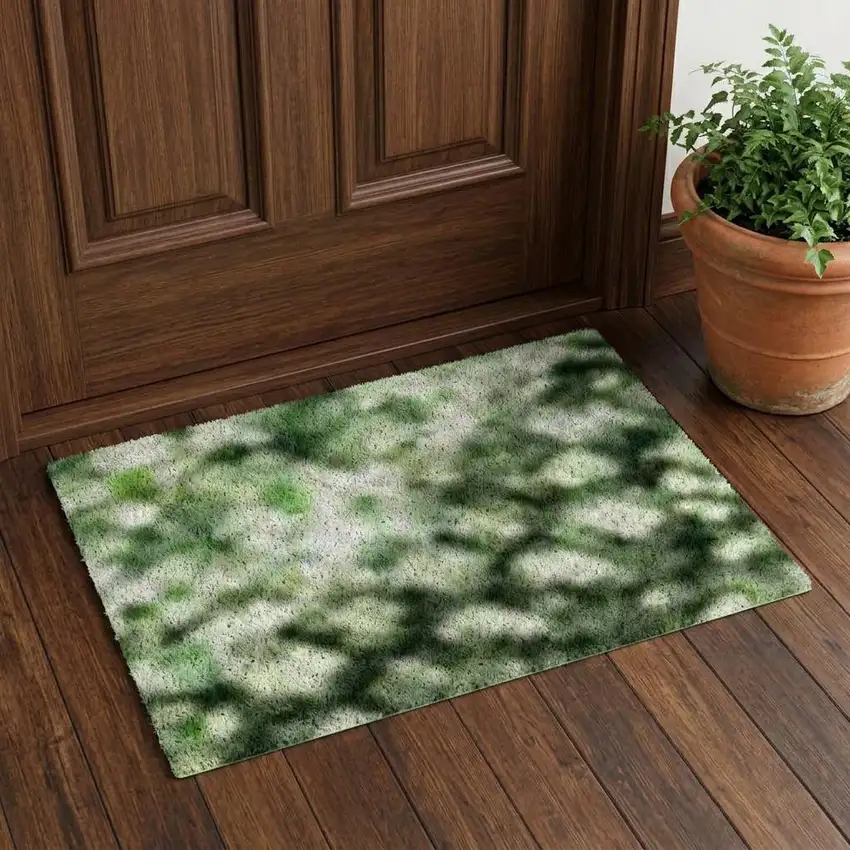 Sage And Teal Abstract Washable Area Rug With UV Protection Photo 1