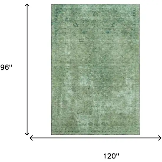 Sage And Teal Abstract Washable Area Rug With UV Protection Photo 8
