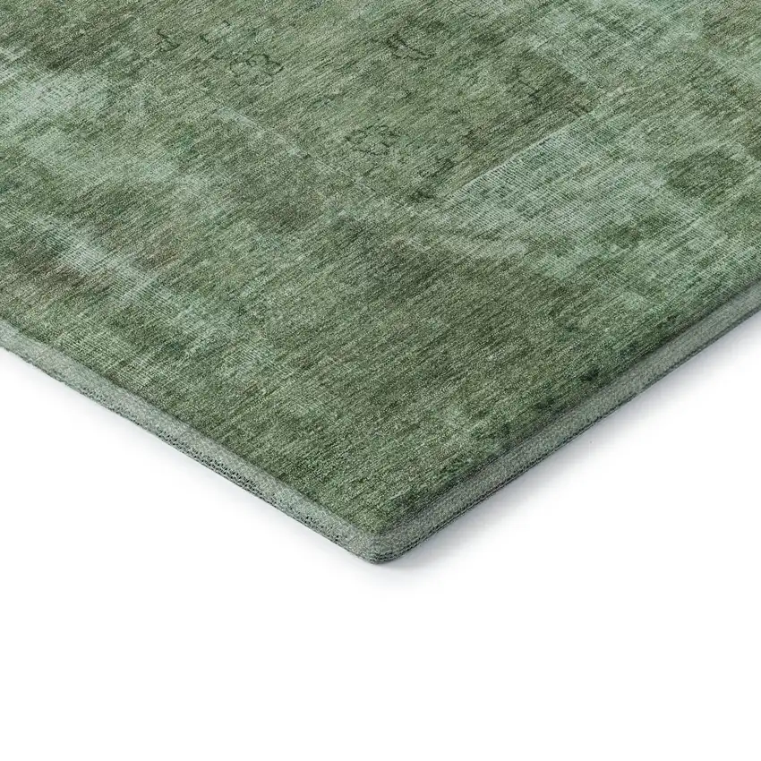Sage And Teal Abstract Washable Area Rug With UV Protection Photo 8