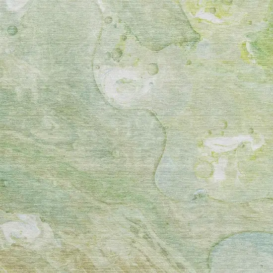 Sage And Teal Abstract Washable Area Rug With UV Protection Photo 3