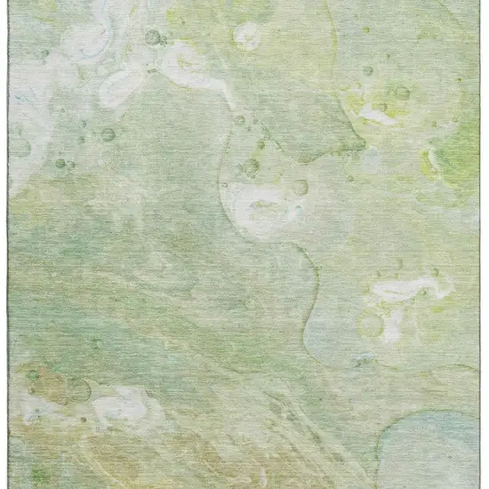 Sage And Teal Abstract Washable Area Rug With UV Protection Photo 4