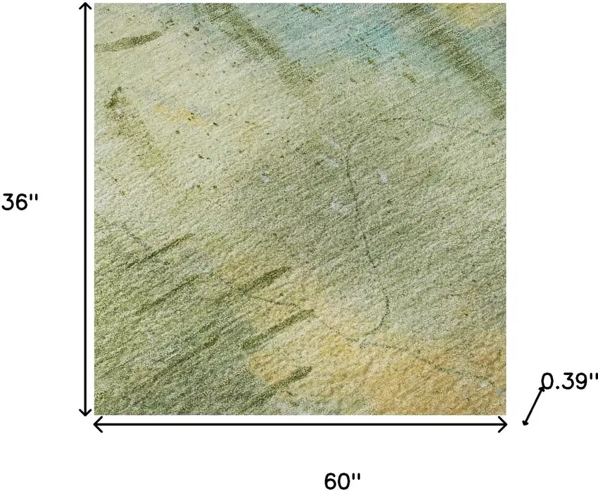 Sage And Teal Abstract Washable Area Rug With UV Protection Photo 7