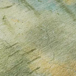 Photo of Sage And Teal Abstract Washable Area Rug With UV Protection