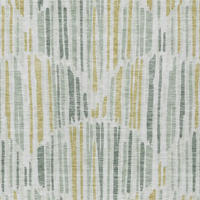 Sage Artichoke Green And Gold Abstract Washable Indoor Outdoor Area Rug Photo 5