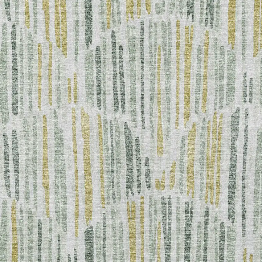 Sage Artichoke Green And Gold Abstract Washable Indoor Outdoor Area Rug Photo 5