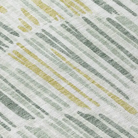 Sage Artichoke Green And Gold Abstract Washable Indoor Outdoor Area Rug Photo 4