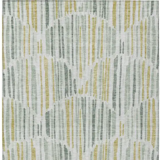 Sage Artichoke Green And Gold Abstract Washable Indoor Outdoor Area Rug Photo 6