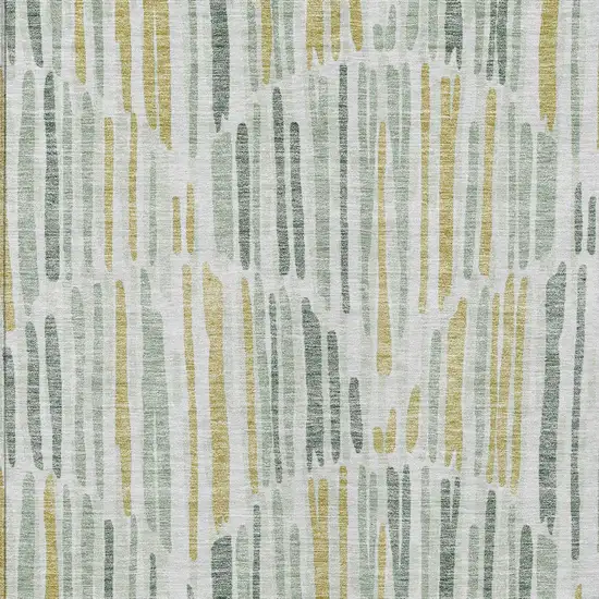Sage Artichoke Green And Gold Abstract Washable Indoor Outdoor Area Rug Photo 5