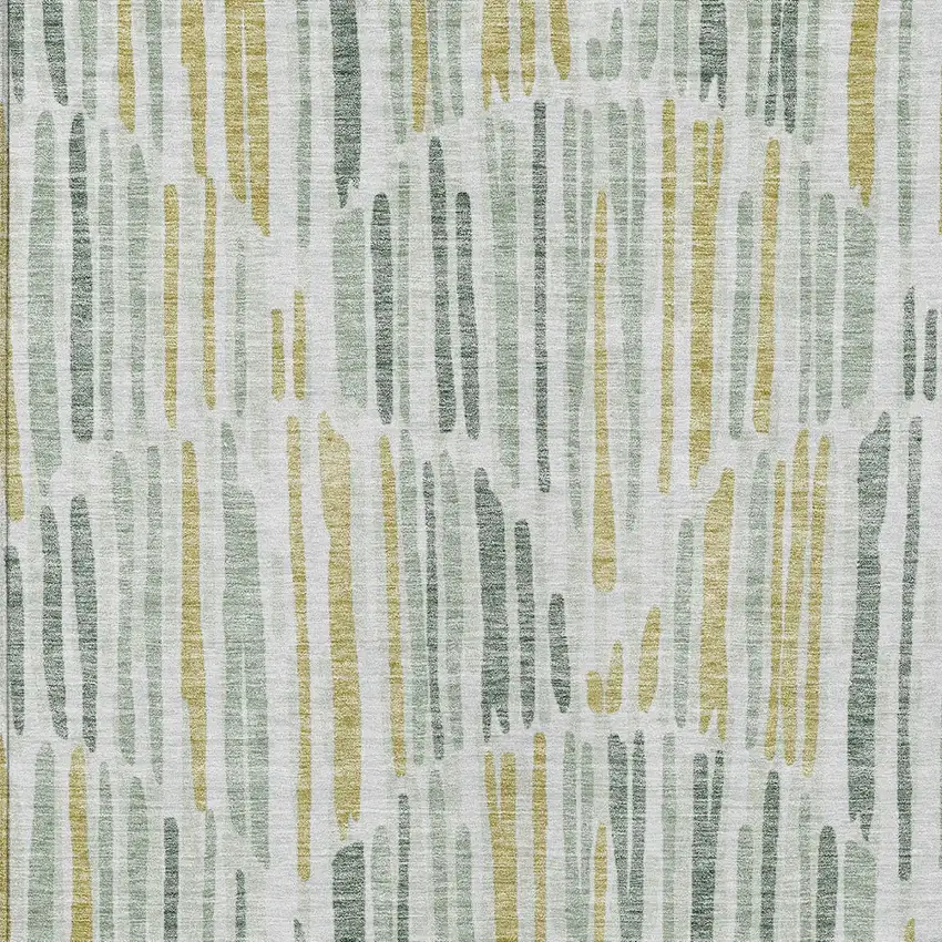 Sage Artichoke Green And Gold Abstract Washable Indoor Outdoor Area Rug Photo 5