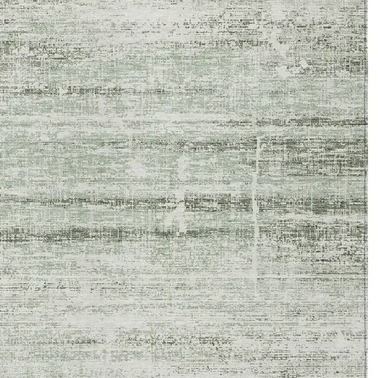 Sage Artichoke Green And Ivory Abstract Washable Indoor Outdoor Area Rug Photo 4