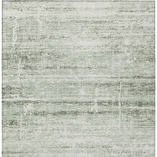 Sage Artichoke Green And Ivory Abstract Washable Indoor Outdoor Area Rug Photo 7