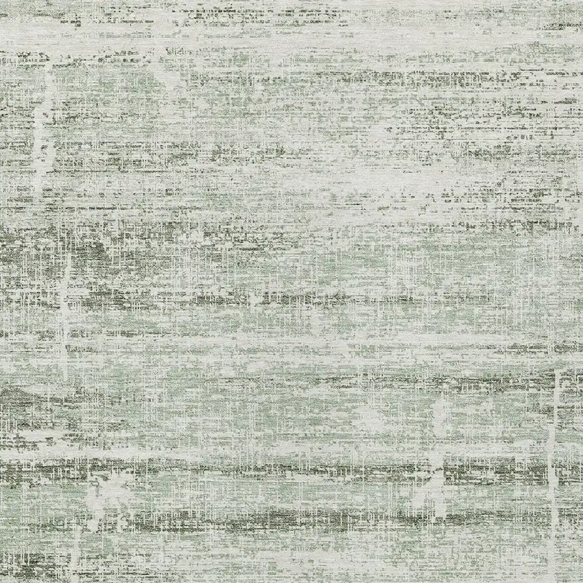 Sage Artichoke Green And Ivory Abstract Washable Indoor Outdoor Area Rug Photo 4