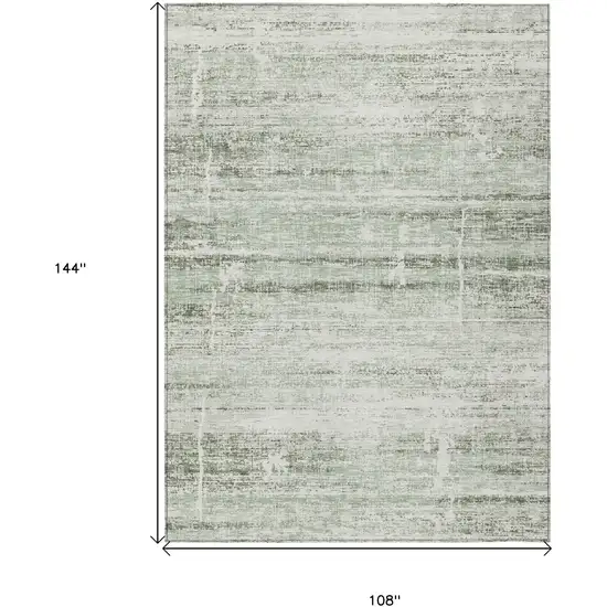 Sage Artichoke Green And Ivory Abstract Washable Indoor Outdoor Area Rug Photo 3